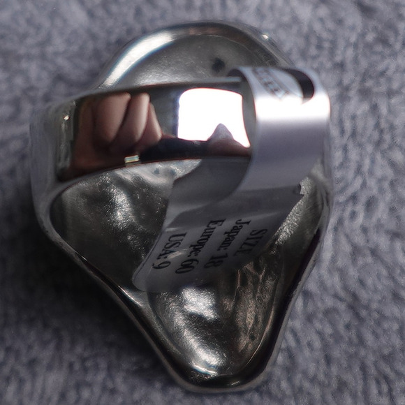 Stainless Steel Skull Ring Size 11 with Motorcycle goggles RSRN-620 - Picture 5 of 5